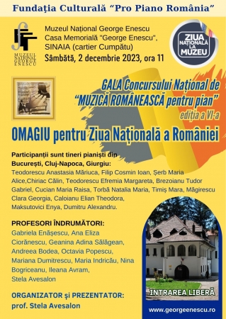 GALA Concursului Național de “MUZICĂ ROMÂNEASCĂ pentru pian” ediția a VI-a 